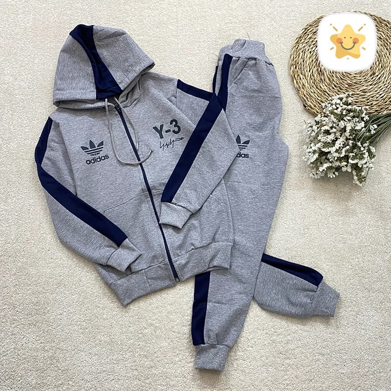 سویشرت شلوار ورزشی پسرانه ملانژ adidas مناسب 8 تا 13 سال