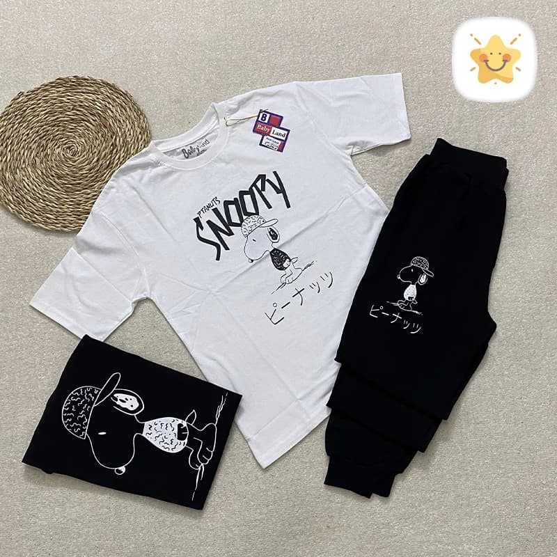 تیشرت شلوار پسرانه SNOOPY پنبه خالص 9 تا 16 سال — تصویر ۲