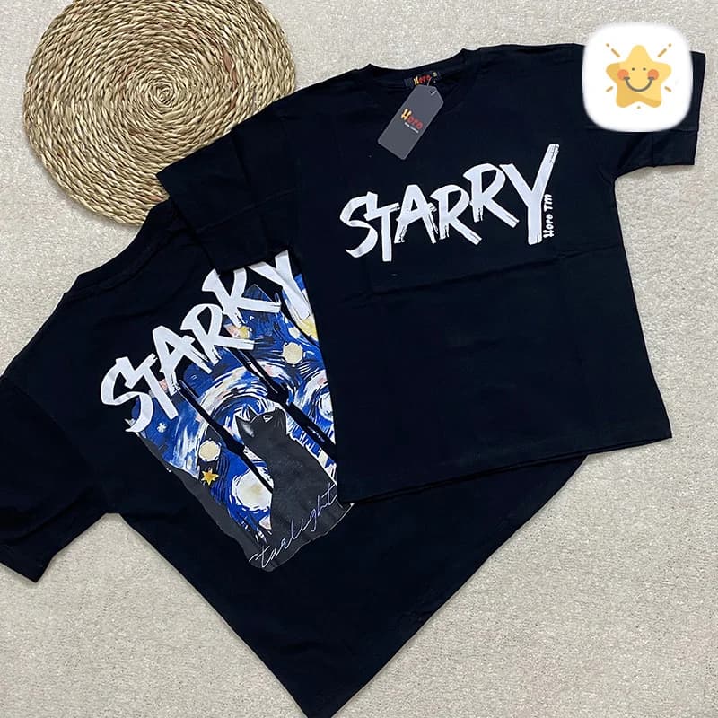 تیشرت مشکی پسرانه STARRY پنبه 7 تا 12 سال