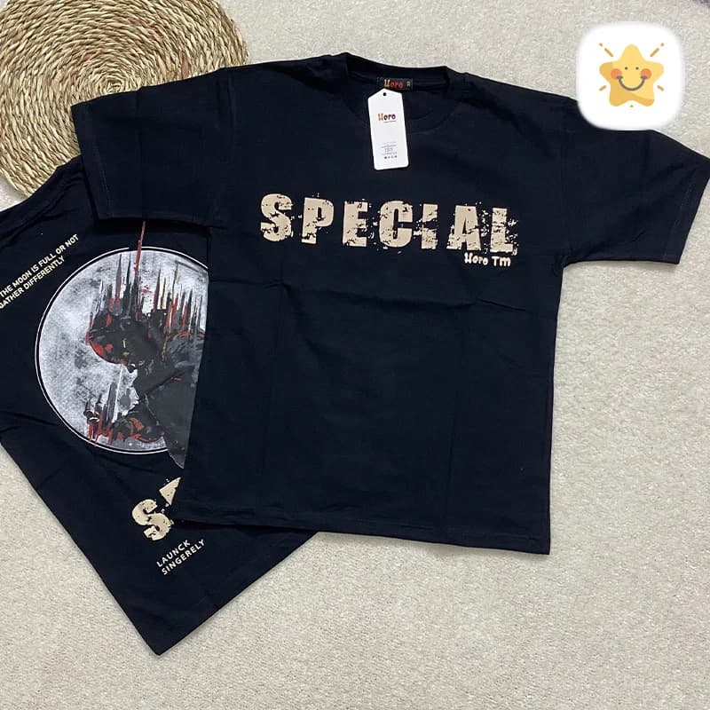 تیشرت مشکی پسرانه SPECIAL پنبه 7 تا 12 سال