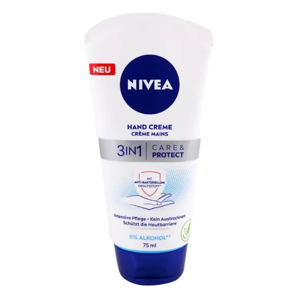 کرم دست نیوآ Nivea مدل 3in1 Care And Protect مناسب مصرف روزانه حجم 75 میل — تصویر ۲