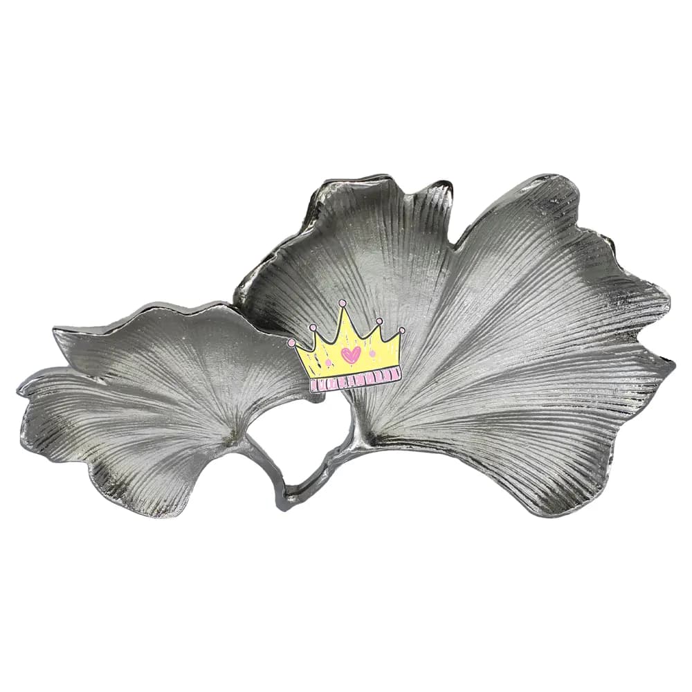 ظرف پذیرایی طرح برگ مرداب نقره‌‌ای