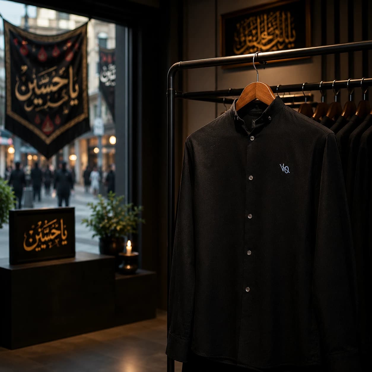 پیراهن مردانه مشکی مدل VQ — تصویر ۸