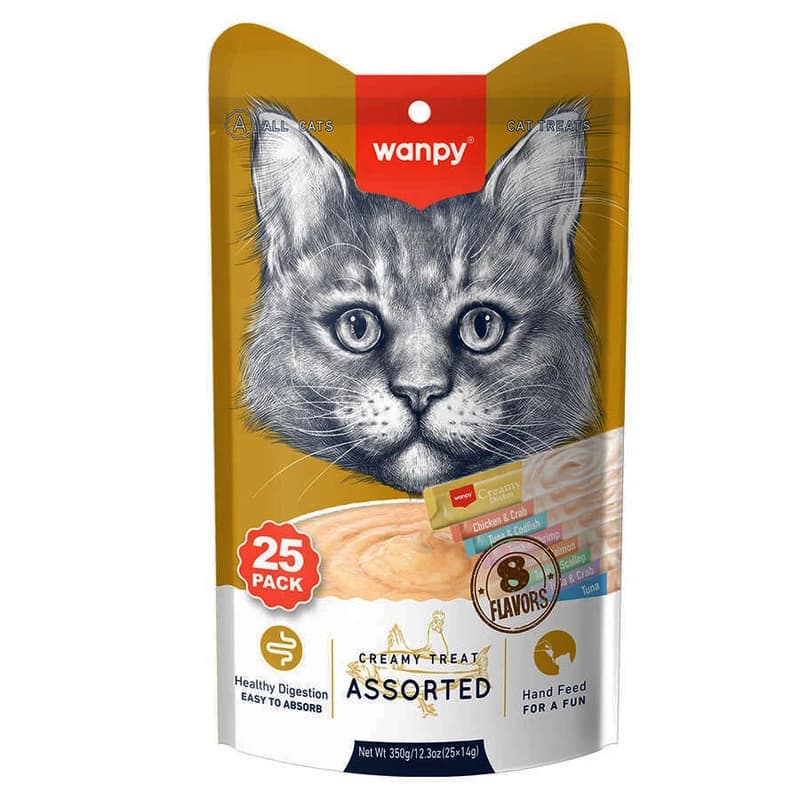 بستنی گربه | ونپی | مدل 8 طعم | بسته 25 عددی وزن 350گرم