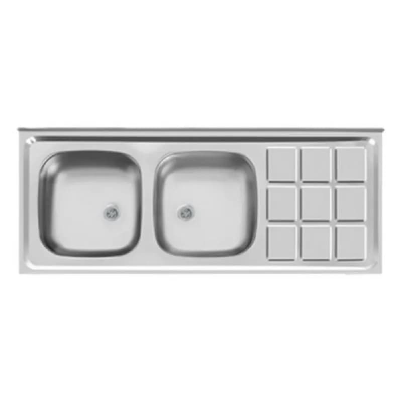 سینک ظرفشویی اخوان مدل A12050-9CR روکار دو لگن