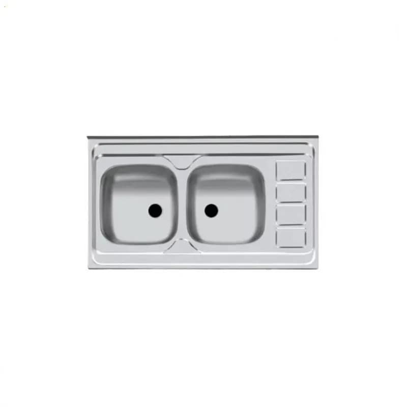 سینک ظرفشویی اخوان مدل A10050-4CR روکار دو لگن