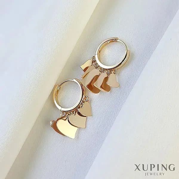 گوشواره حلقه ای قلب آویز ژوپینگ