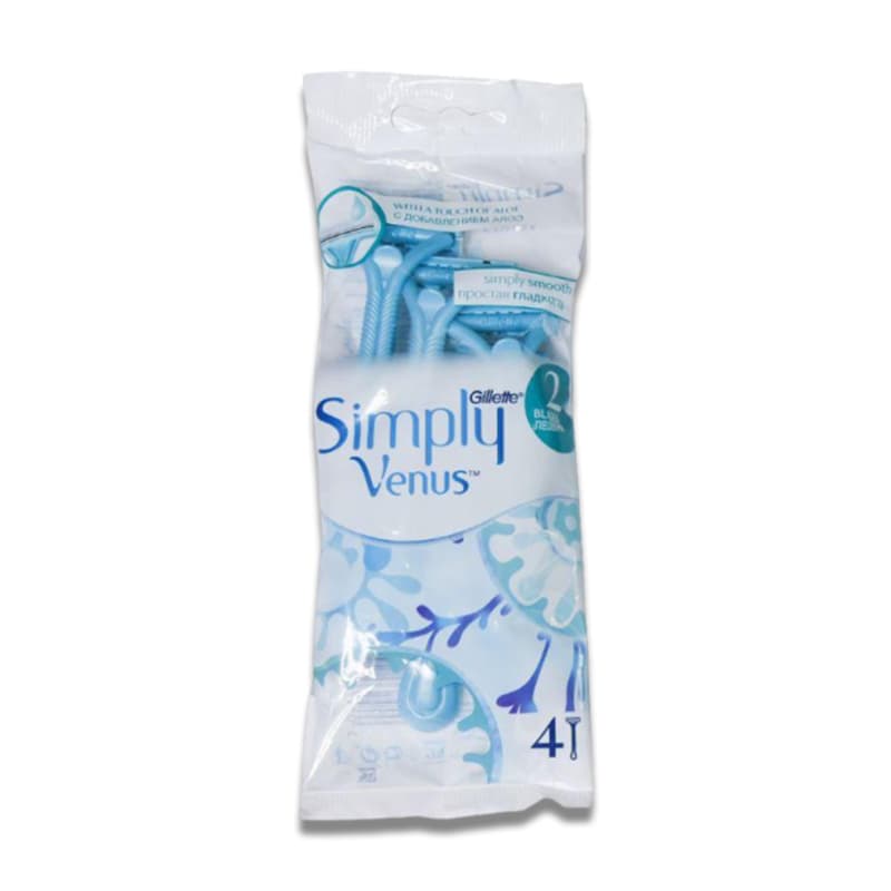 ژیلت پفکی دو لبه ونوس مدل Simply Venus بسته 4 عددی (اصل) Gillette