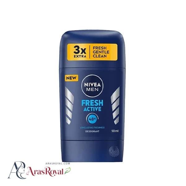 استیک ضد تعریق مردانه نیوآ Nivea مدل Fresh Active تنظیم مؤثر تعریق پوست حجم 50 میل — تصویر ۵