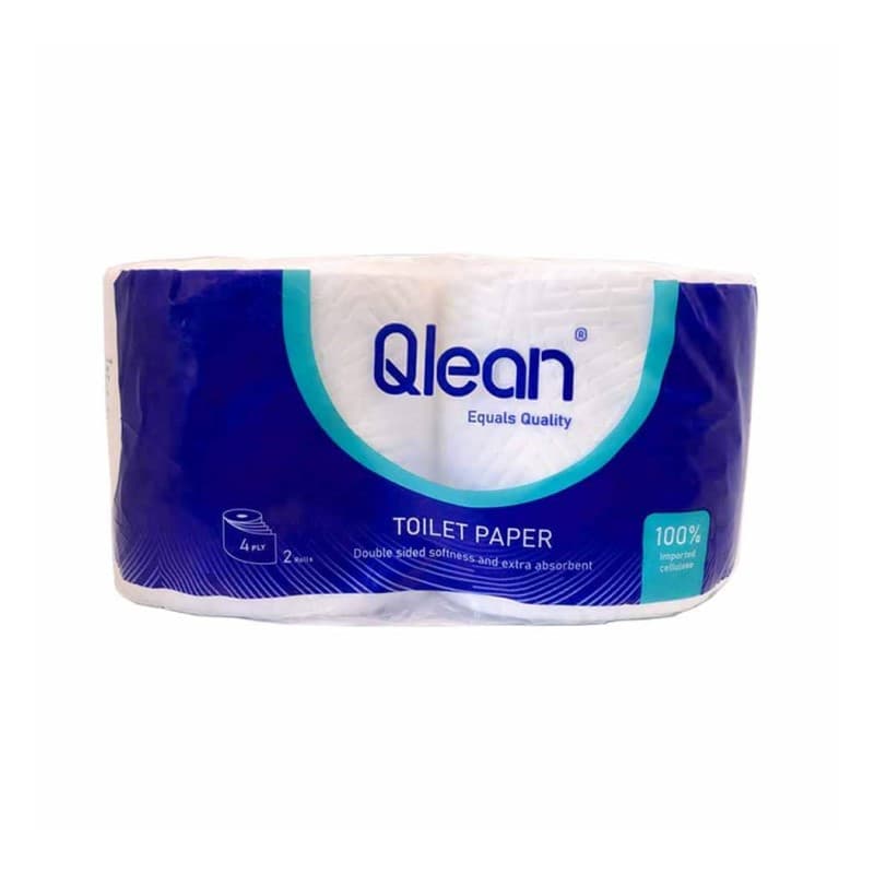 دستمال توالت کیولین Qlean چهار لایه پرفراژدار بسته 2 عددی — تصویر ۲