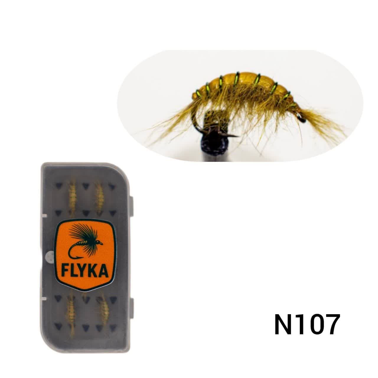 پشهماهیگیری فلای رُش زیتونی (Olive Gammarus (N107- بسته 5 عددی