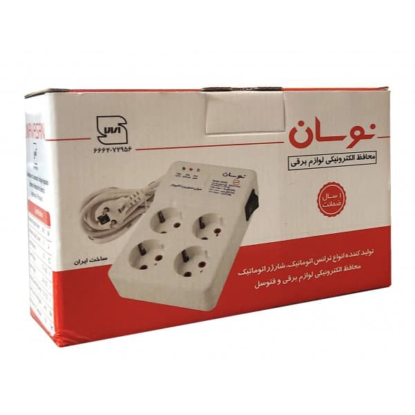 محافظ ۴ پریز کلید دار بدون ارت نوسان الکتریک ۲۲۴۰۴ کابل ۱.۵ متر — تصویر ۳