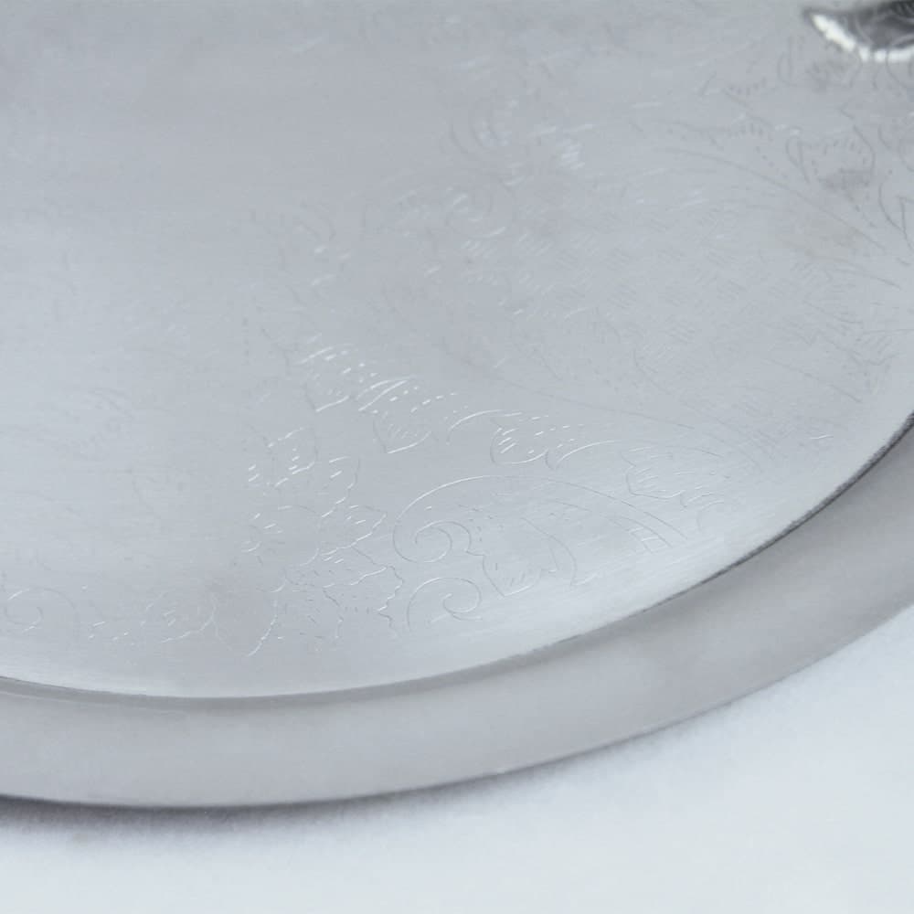 سینی پذیرایی گرد کوچک استیل مات سالینو مدل برگ کد SK-80086 — تصویر ۴