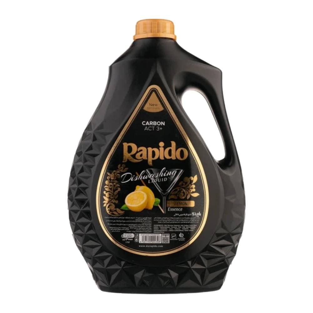 مایع ظرفشویی ذغالی راپیدو Rapido مدل Lemon Essence رایحه لیمو وزن 3000 گرم