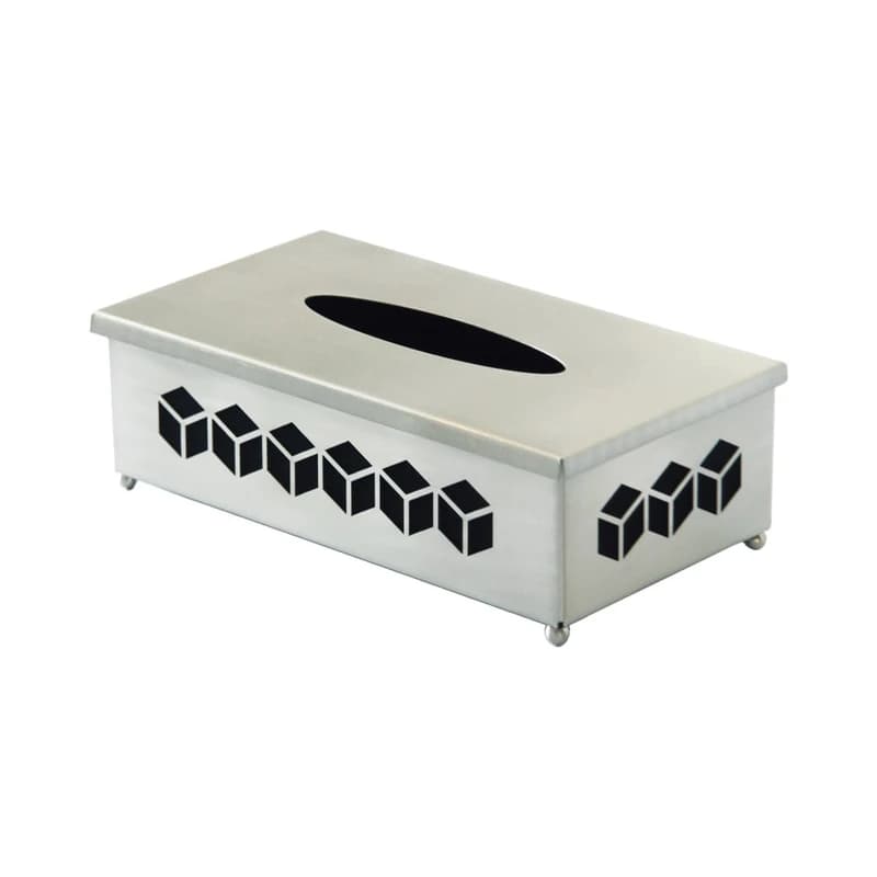 ست سطل و جای دستمال کاغذی نیکل سالینو مدل مکعب کد N-571572 — تصویر ۳