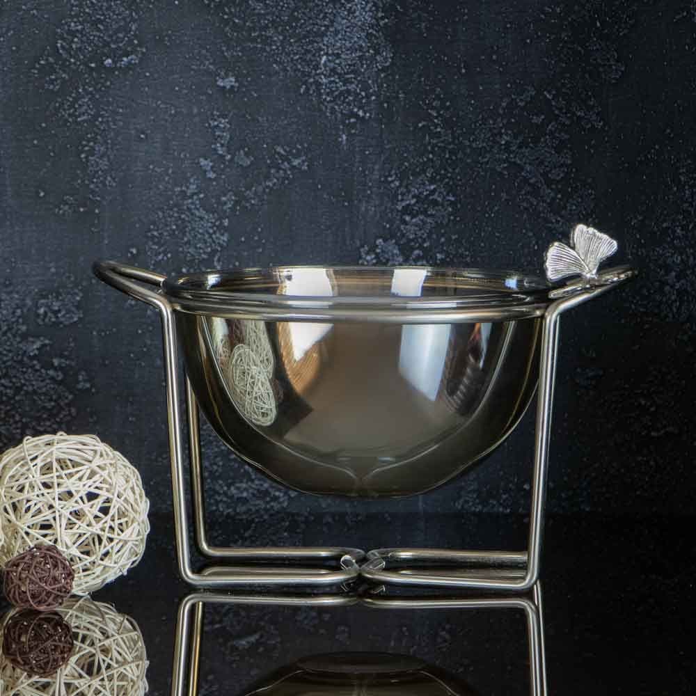 سوفله سالاد خوری گرد نیکل سالینو پایه مفتولی مدل پروانه کد 5006N
