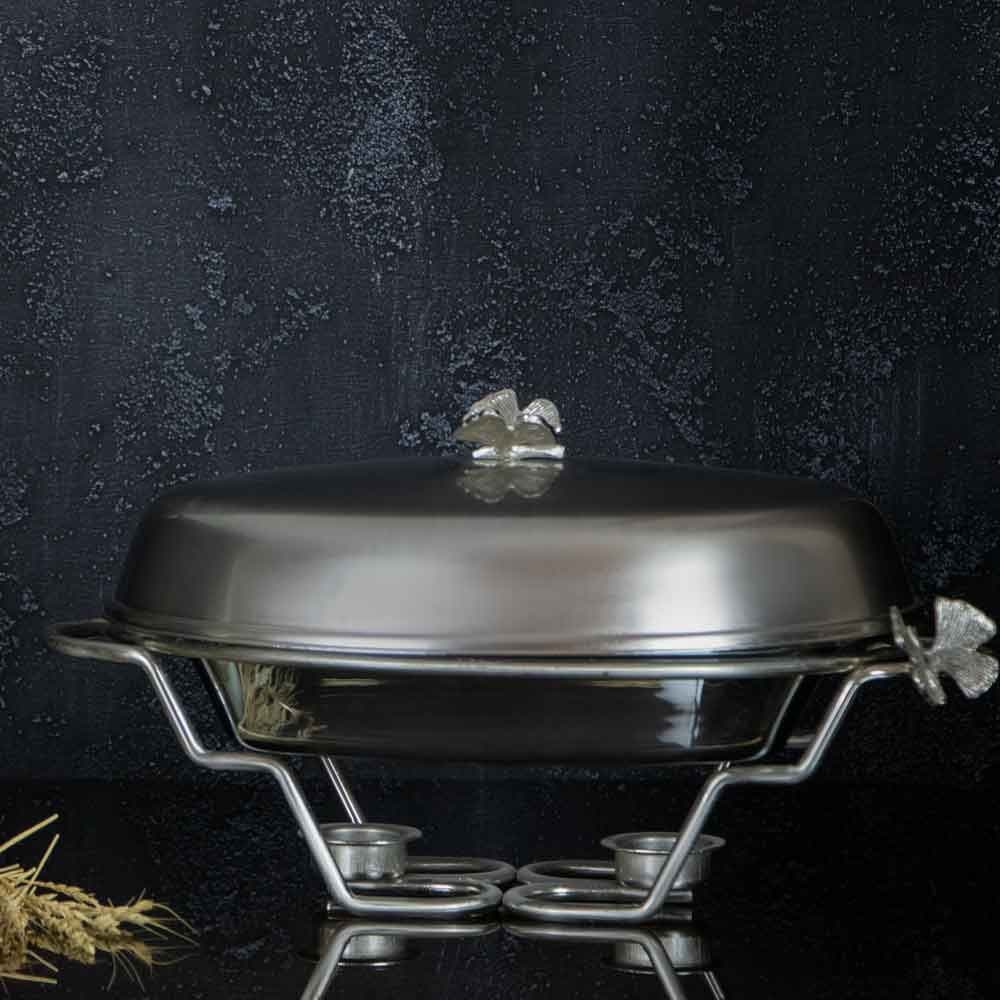 سوفله خوری بیضی نیکل سالینو پایه مفتولی مدل پروانه کد 5005N
