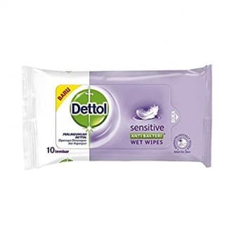 دستمال مرطوب دتول Dettol مدل Sensitive مناسب پوست و سطوح بسته 10 عددی — تصویر ۳