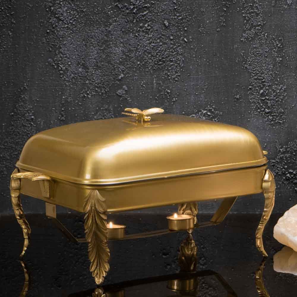 سوفله خوری مستطیل تمام برنج سالینو مدل پروانه کد 7002B