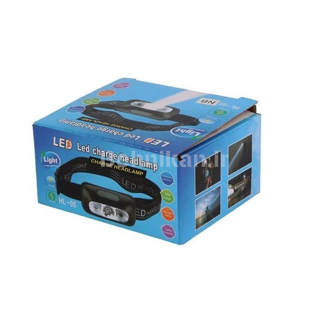 هد لامپ، چراغ پیشانی سنسوردار شارژی مدل HL-05 کد 82251 — تصویر ۴