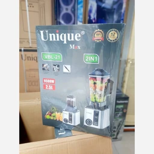 آسیاب مخلوط کن 2 کاره یونیک مکس VBL-21 با قدرت عالی 9500 وات با بدنه استیل — تصویر ۲