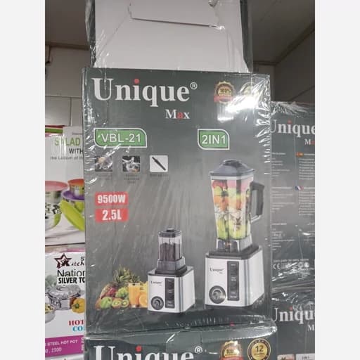 آسیاب مخلوط کن 2 کاره یونیک مکس VBL-21 با قدرت عالی 9500 وات با بدنه استیل