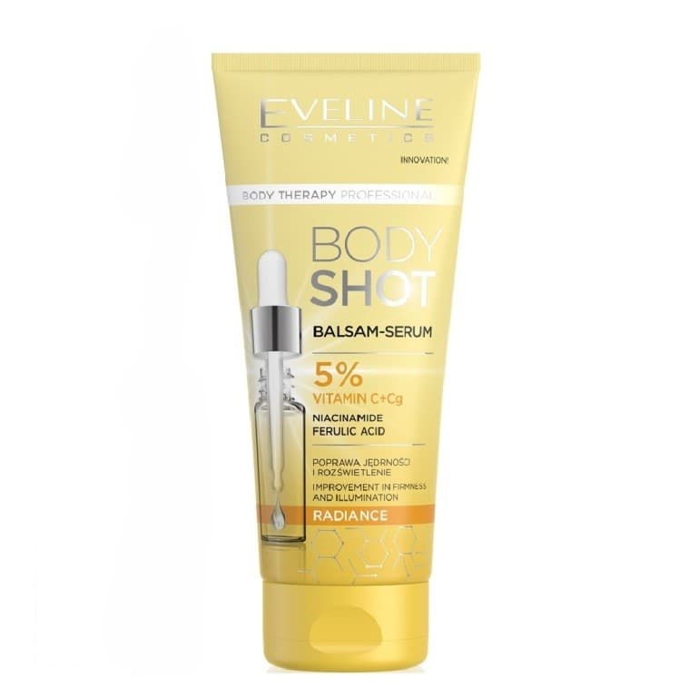 سرم بدن اولاین مدل Body Shot Radiance حاوی 5% ویتامین C+CG و نیاسینامید | روشن کننده و سفت کننده پوست