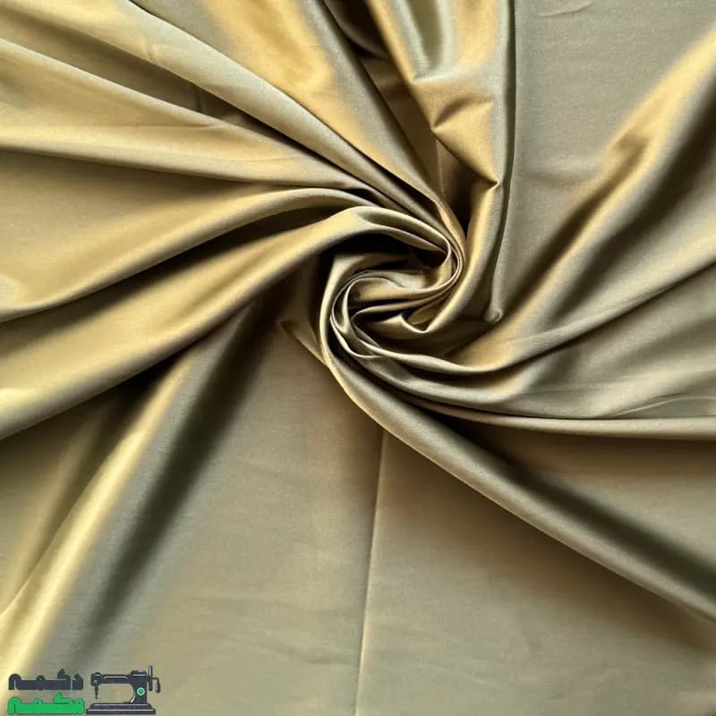 پارچه ساتن ال ایکس ساده سبز روشن پشت طلایی — تصویر ۲