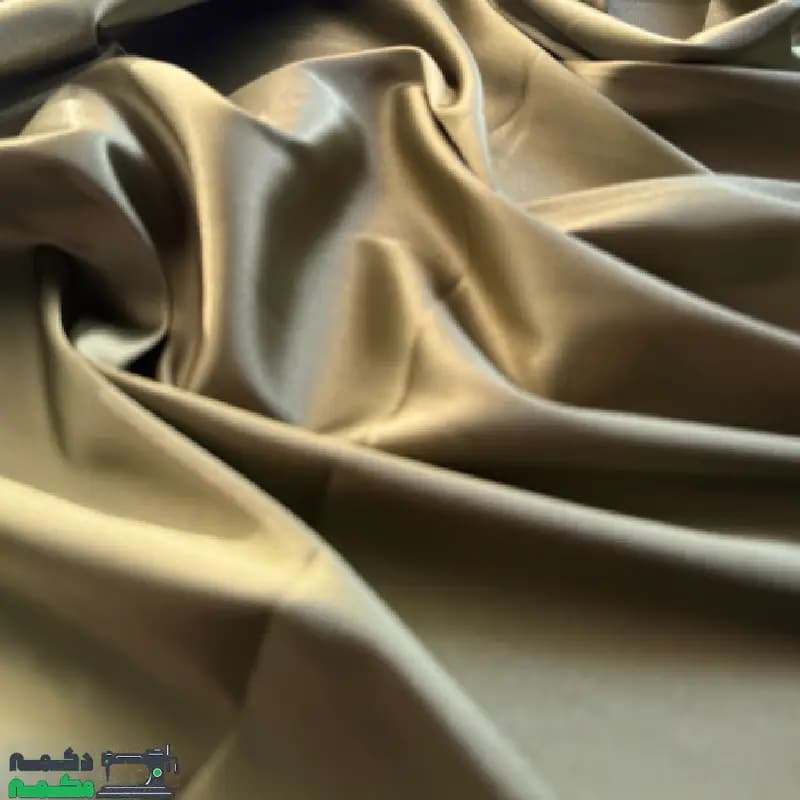 پارچه ساتن ال ایکس ساده سبز روشن پشت طلایی — تصویر ۳
