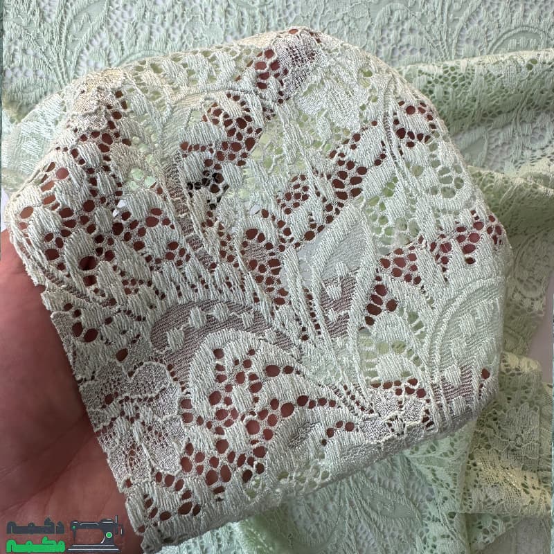 پارچه دانتل کش ترک سبز پاستیلی — تصویر ۲
