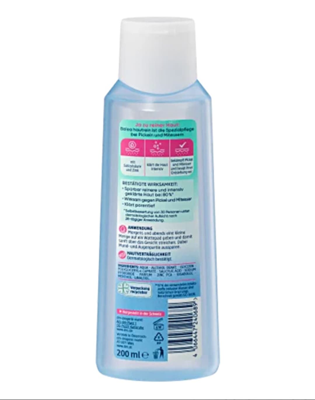 تونر ضد جوش حاوی اسید سالیسیلیک باله آ مدل hautrein toner حجم 200 میل — تصویر ۳