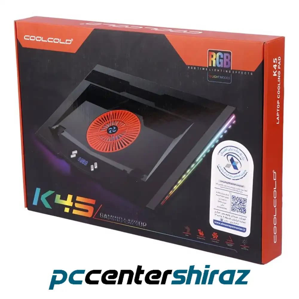 پایه خنک کننده لپ تاپ کول کلد مدل COOL COLD K45 RGB