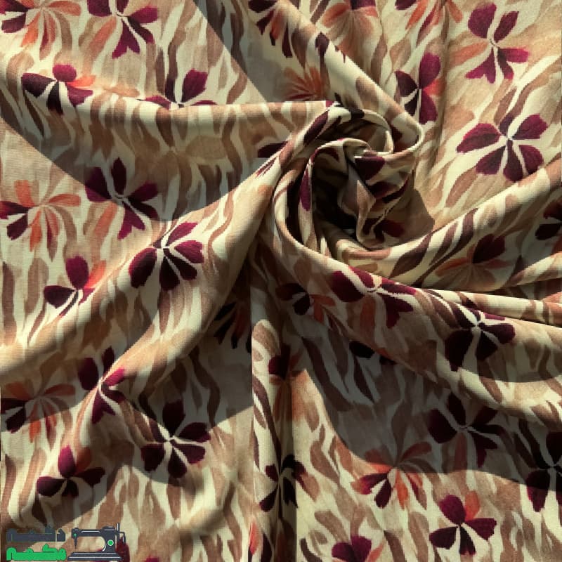 کرپ مازراتی طرح دار زمینه کرم — تصویر ۲