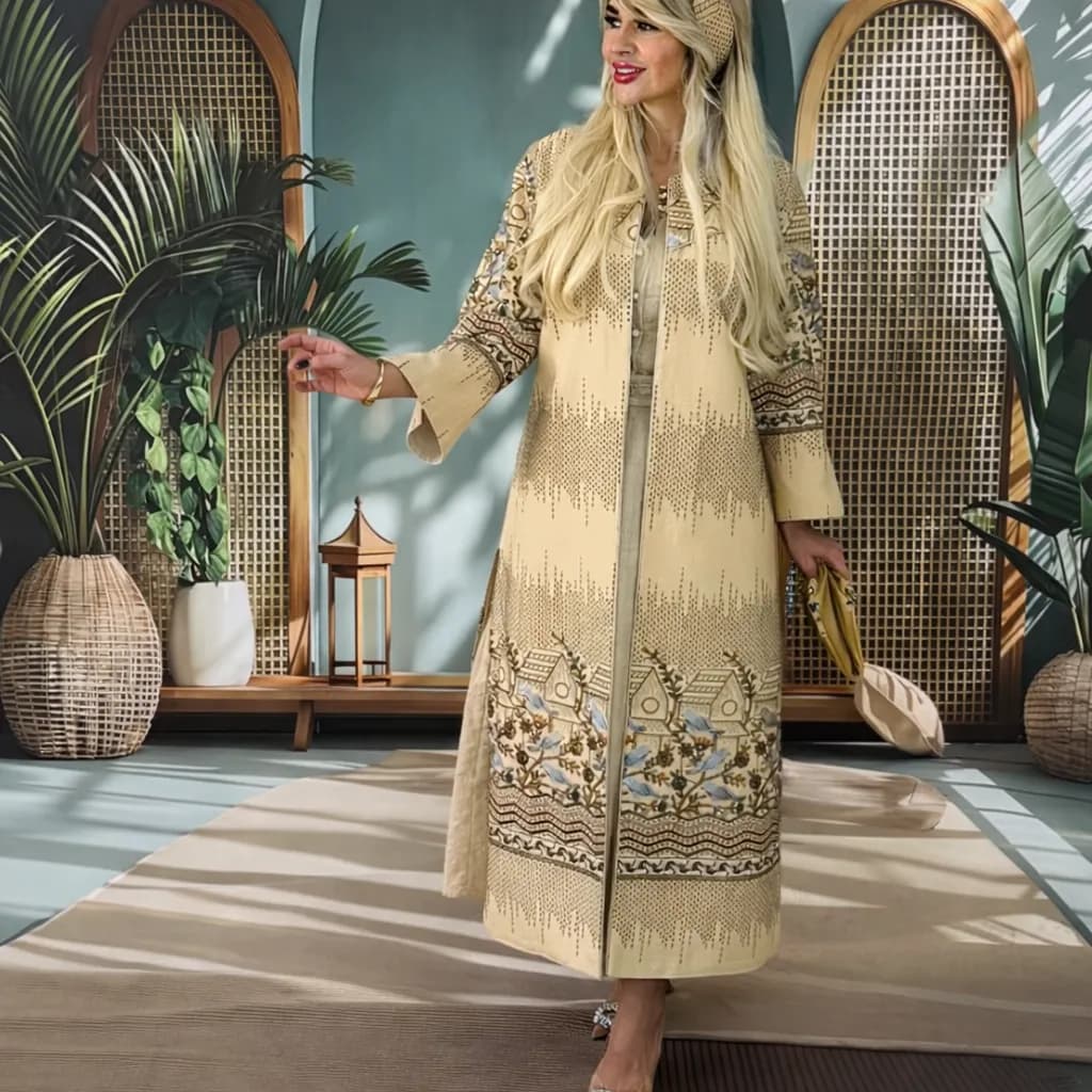 پارچه لینن سوزن دوزی طرح پرنده مشکی — تصویر ۲