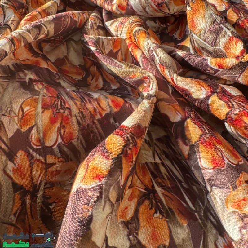 کرپ مازراتی طرح دار گل گلی — تصویر ۵