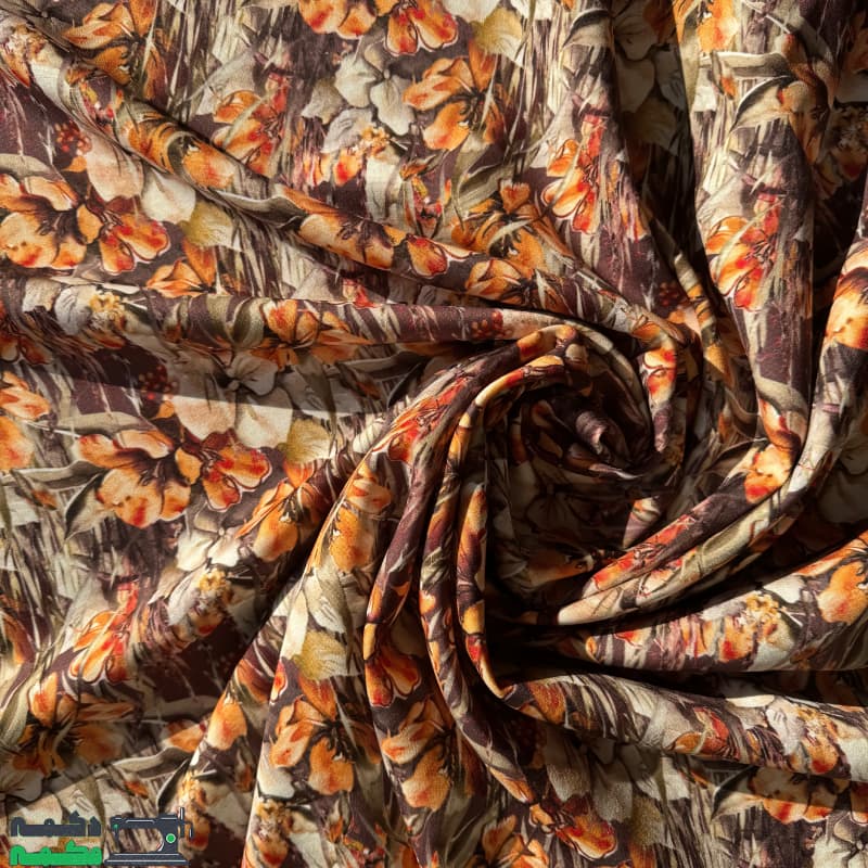 کرپ مازراتی طرح دار گل گلی — تصویر ۳