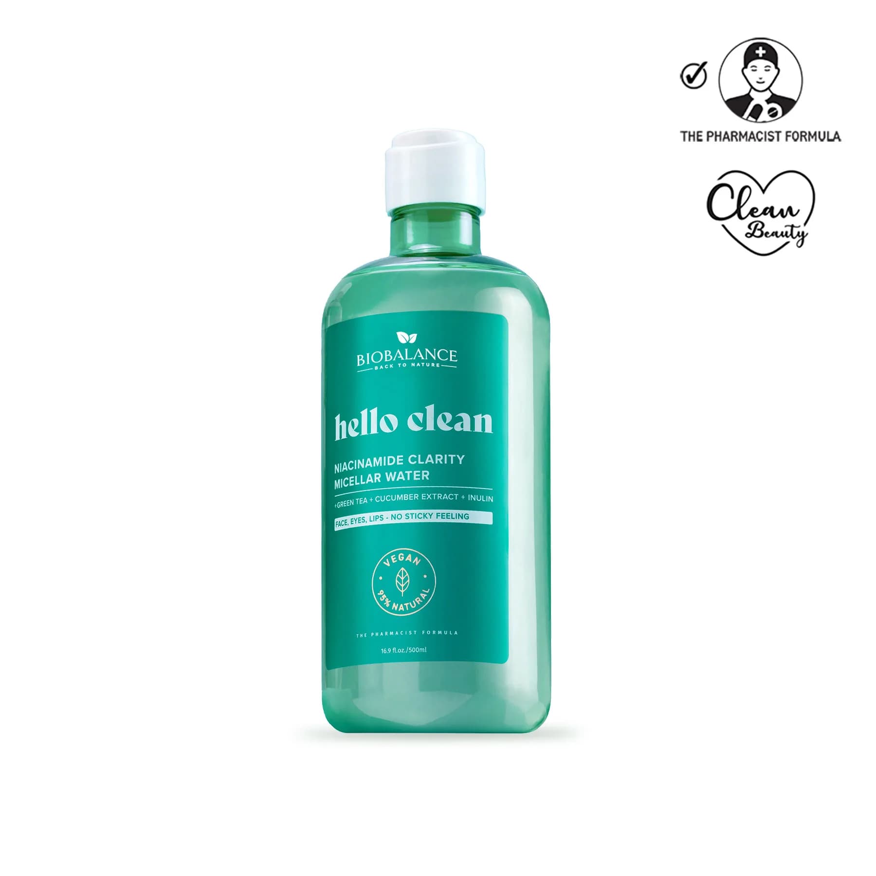 میسلار واتر بایوبالانس BioBalance Hello Clean Niacinamide Clarity Micellar Water – 500ml — تصویر ۲