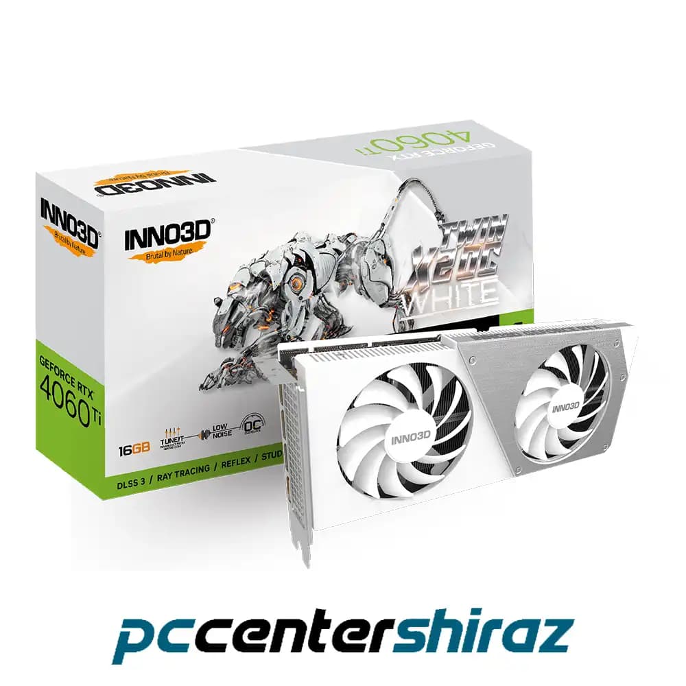 کارت گرافیک اینوتیریدی مدل INNO3D GEFORCE RTX 4060 TI 16GB TWIN X2 OC WHITE