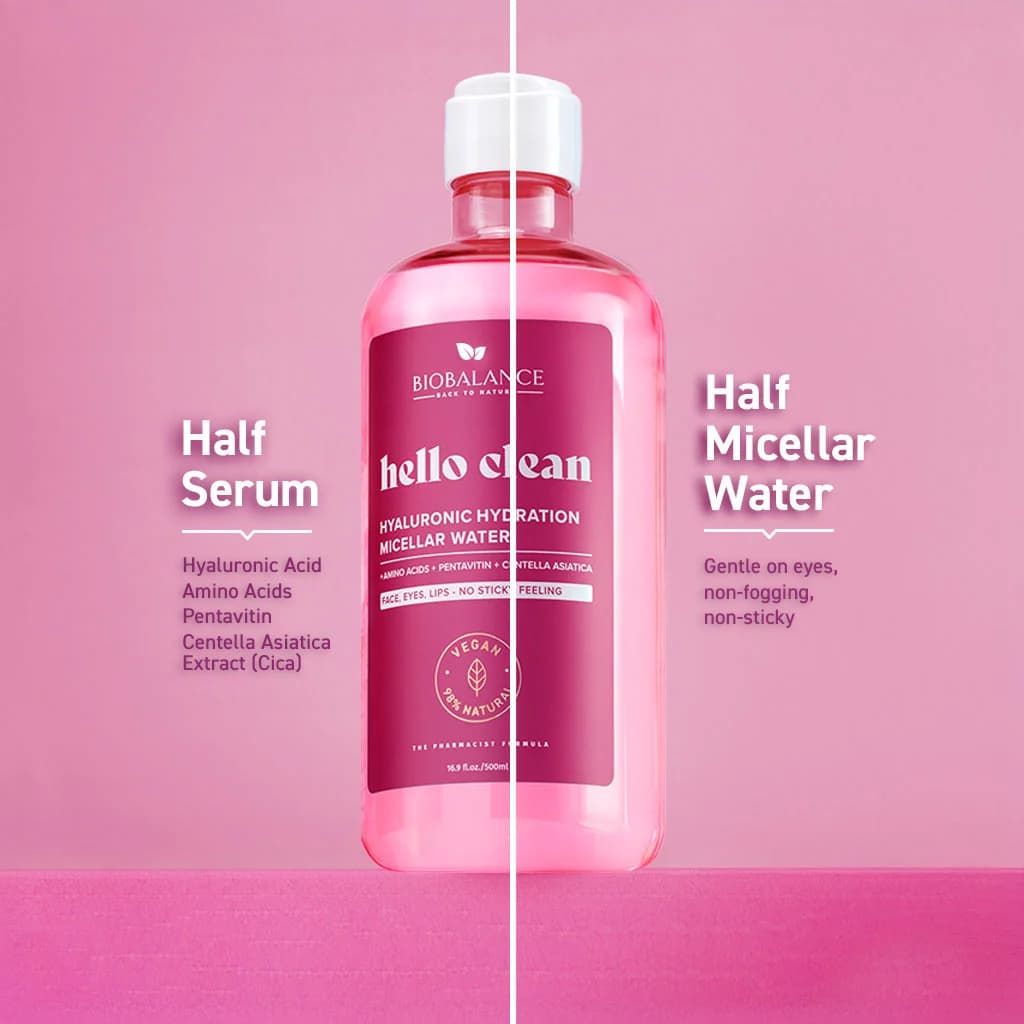 میسلار واتر بایوبالانس BioBalance Hello Clean Hyaluronic Hydration Micellar Water – 500ml — تصویر ۳