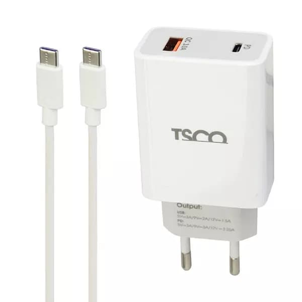 شارژر 27 وات تسکو مدل TTC 60 همراه با کابل