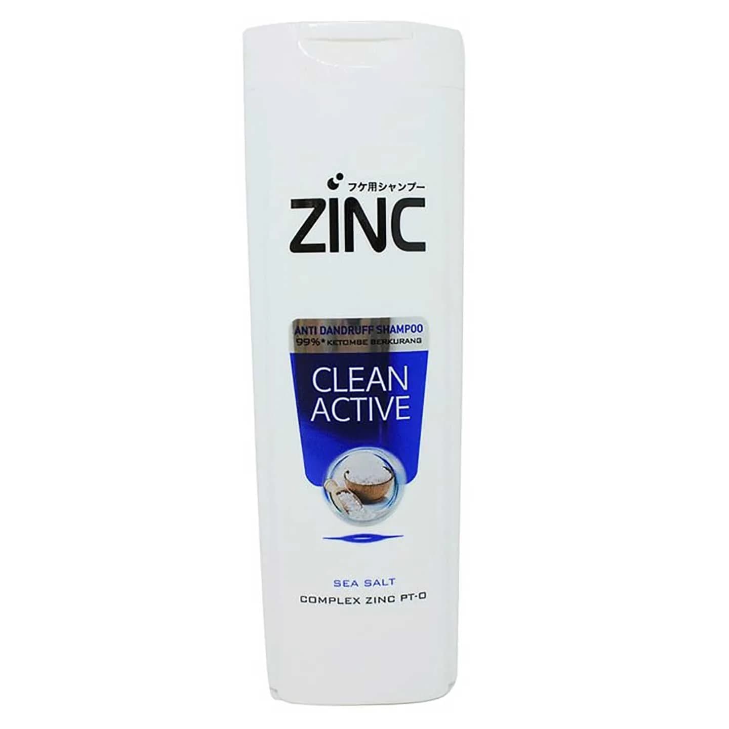 شامپو ضد شوره زینک مدل Clean Active با عصاره نمک دریا حجم 340 میل — تصویر ۳