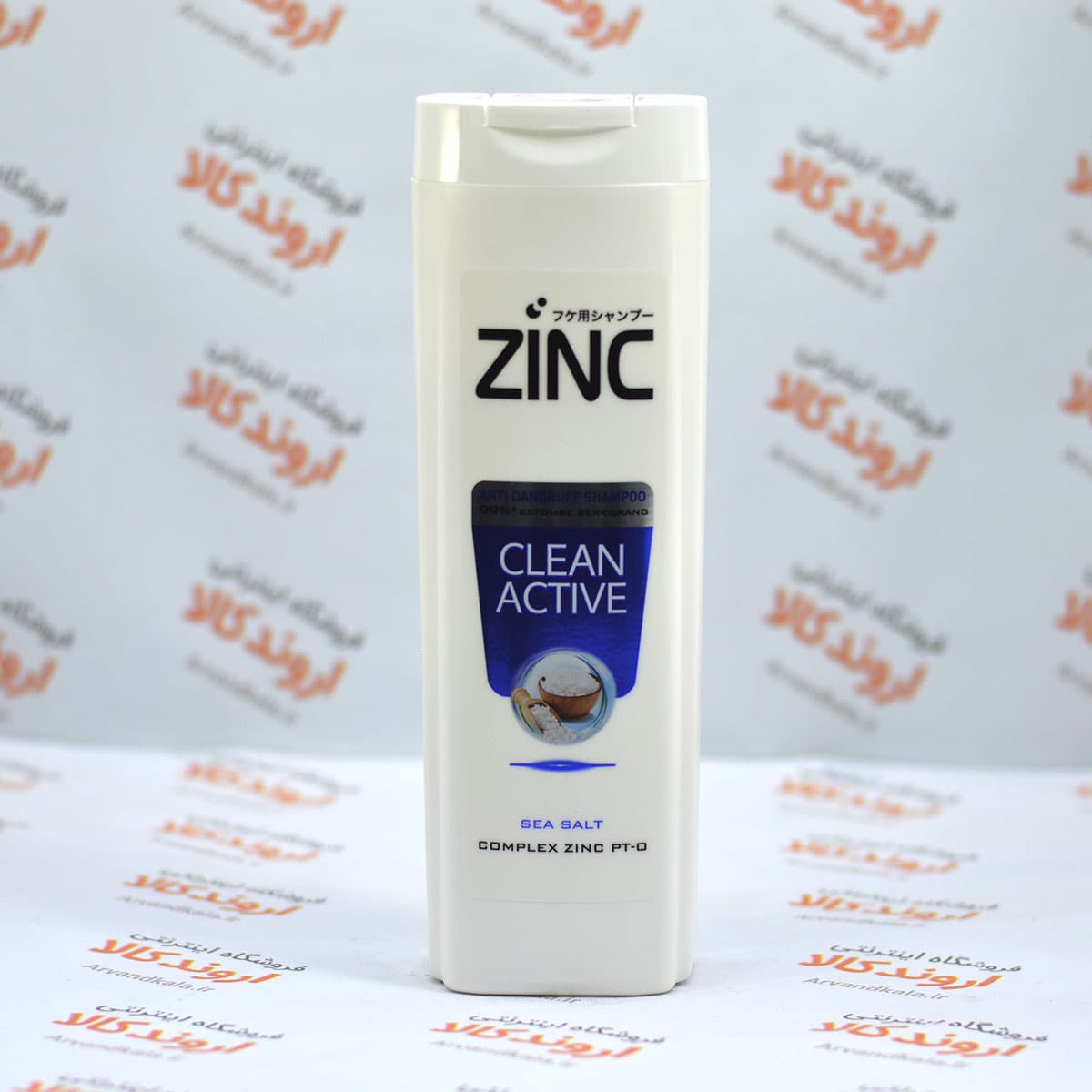 شامپو ضد شوره زینک مدل Clean Active با عصاره نمک دریا حجم 340 میل