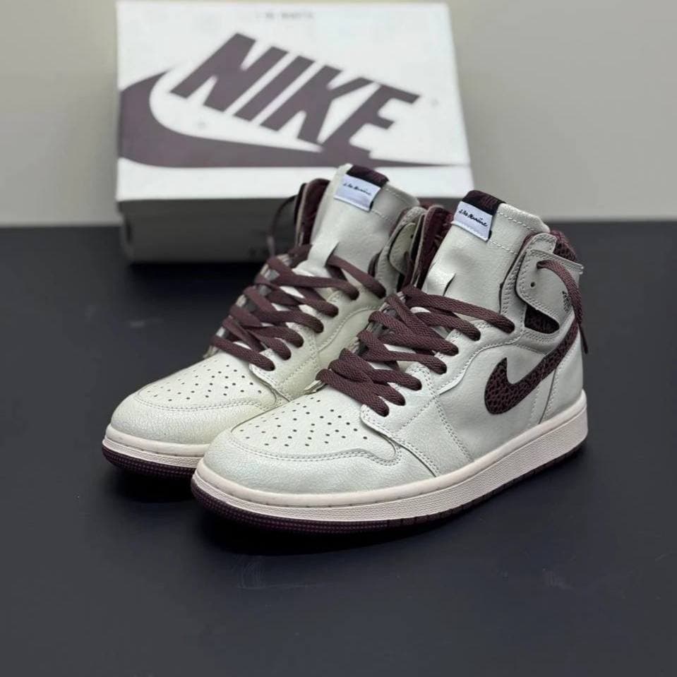 کفش نایک ایر جردن وان ساقدار امامنیر کرم قهوه‌ای Nike Air Jordan 1 High A Ma Maniére Cream Brown — تصویر ۲