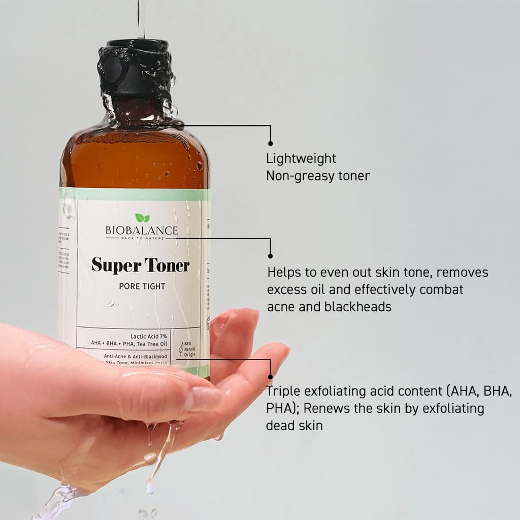 سوپر تونر کوچک کننده منافذ بایوبالانس حجم 250 میلیلیتر biobalance super toner pore tight — تصویر ۵