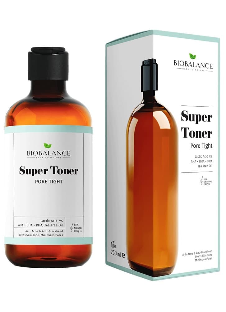 سوپر تونر کوچک کننده منافذ بایوبالانس حجم 250 میلی‌لیتر biobalance super toner pore tight