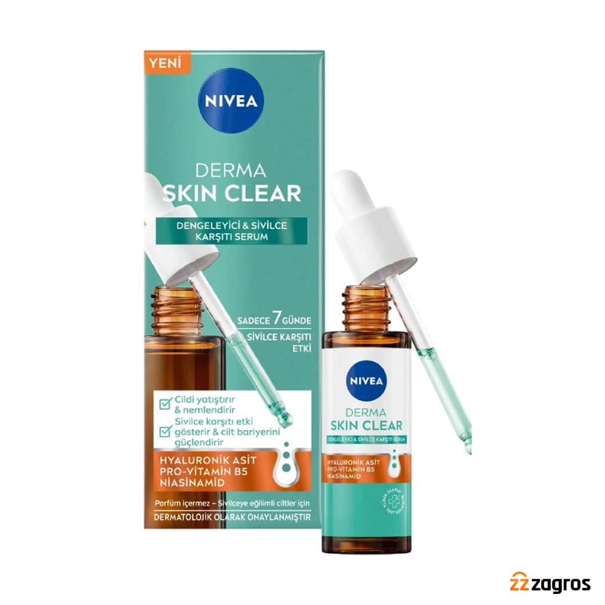 سرم ضد آکنه و متعادل کننده نیوآ مدل Derma Skin Clear حجم 30 میل — تصویر ۳