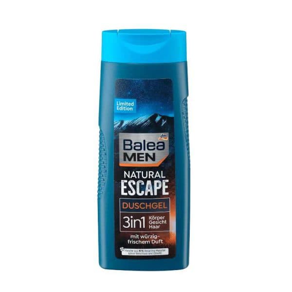 شامپو 3 در 1 سر و بدن آلمانی مردانه باله آ مدل Natural Escape با رایحهای تند و تازه حجم 300 میل