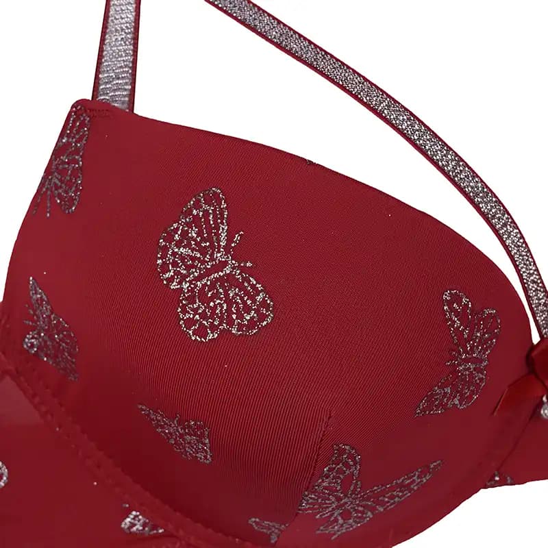 ست شورت و سوتین اسفنجی فنردار هارنس لمه طرح پروانه — تصویر ۴