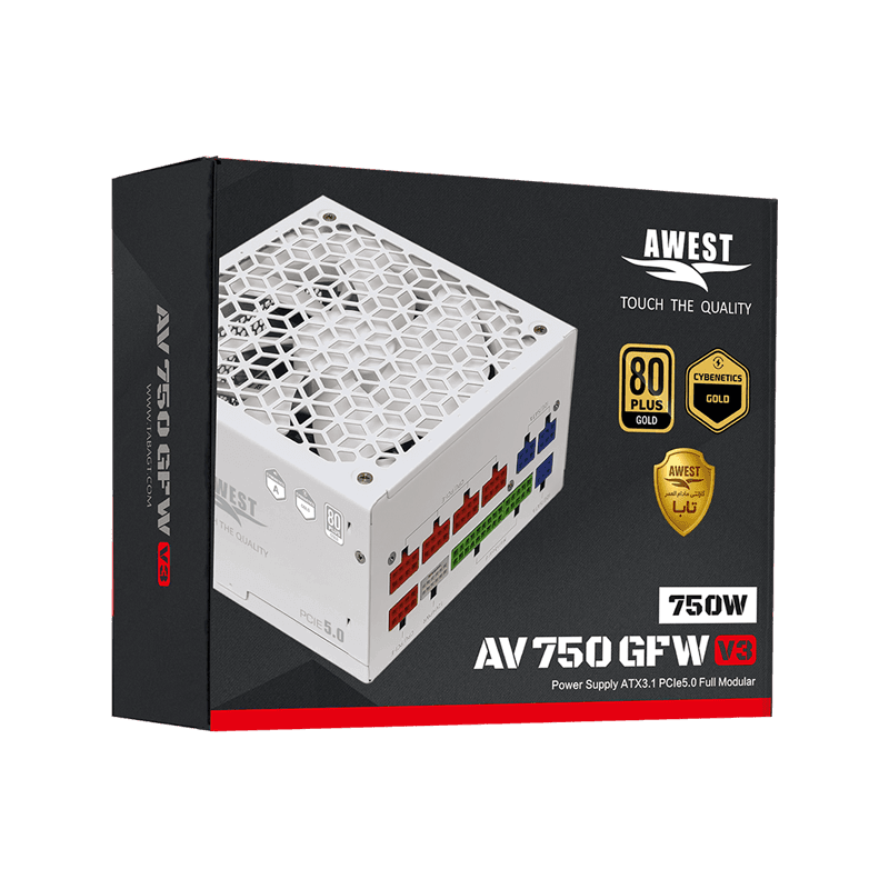 منبع تغذیه کامپیوتر اوست مدل AV750-GFW V3 — تصویر ۳