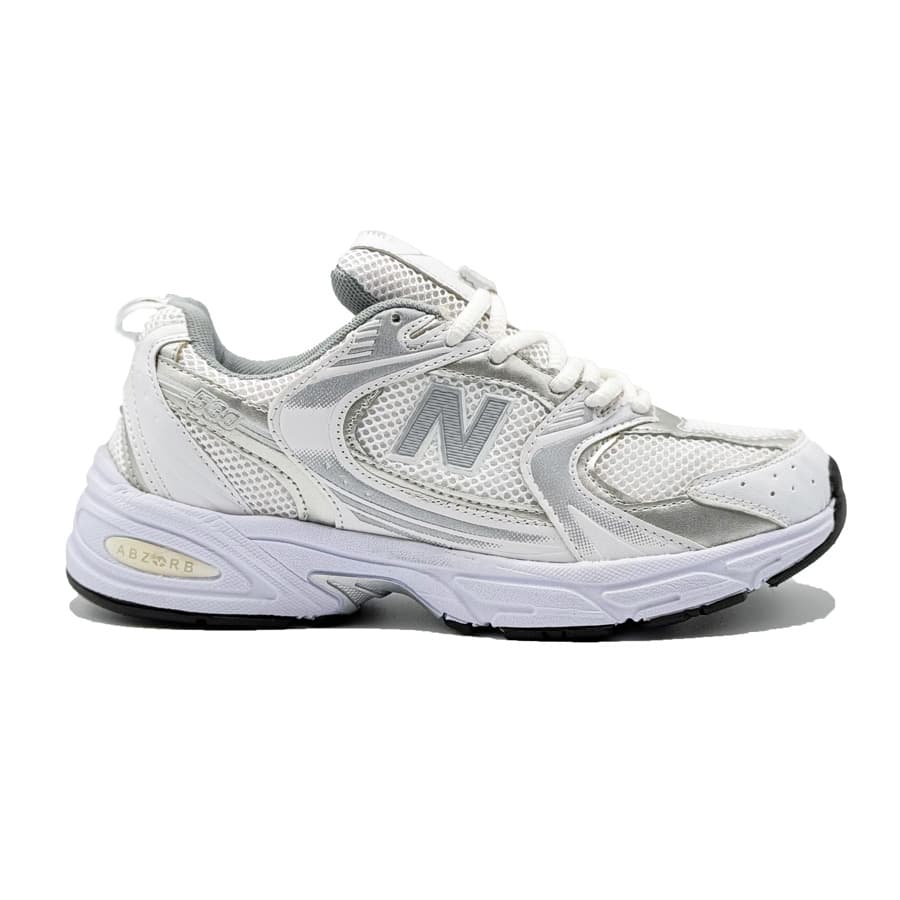 کتونی نیوبالانس 530 سفید نقره ای زنانه 530 new balance کد 67689 — تصویر ۴